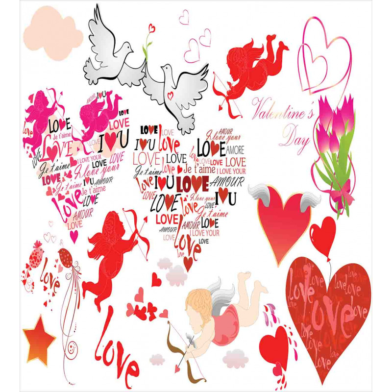 Valentines Day Cupid Birds Duvet Cover Set
