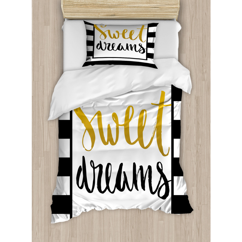 Vintage Lettering Line Duvet Cover Set