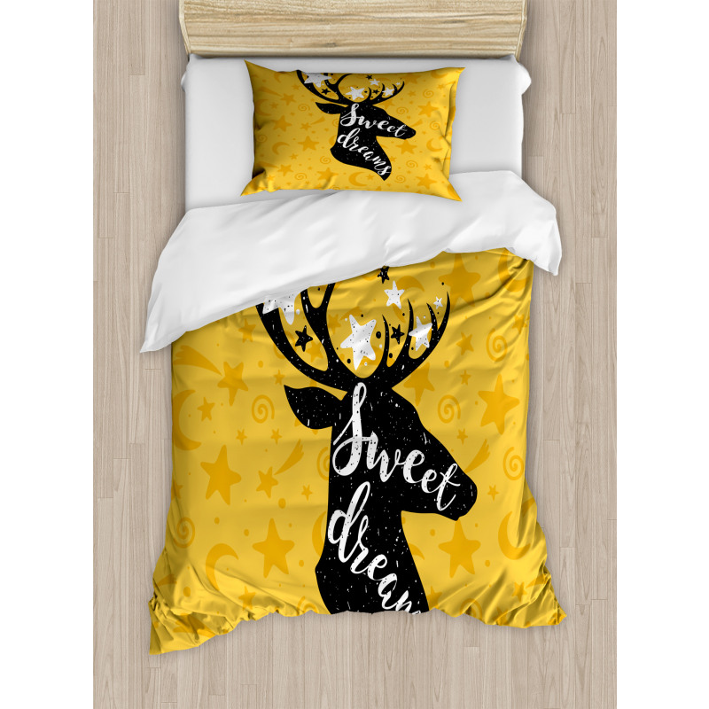 Silhouette of Deer Duvet Cover Set