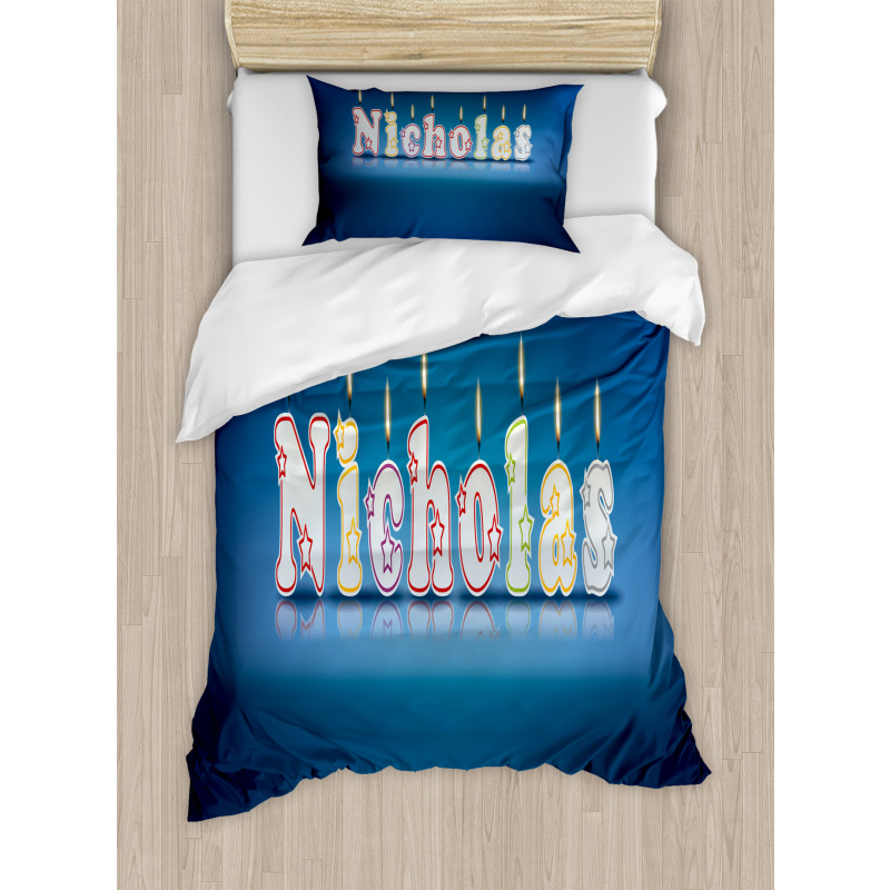 Boys Name Party Candle Duvet Cover Set