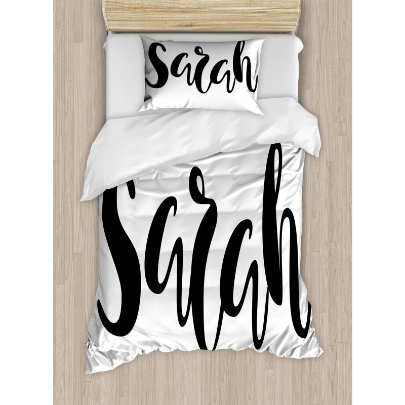 Monochrome Female Name Duvet Cover Set