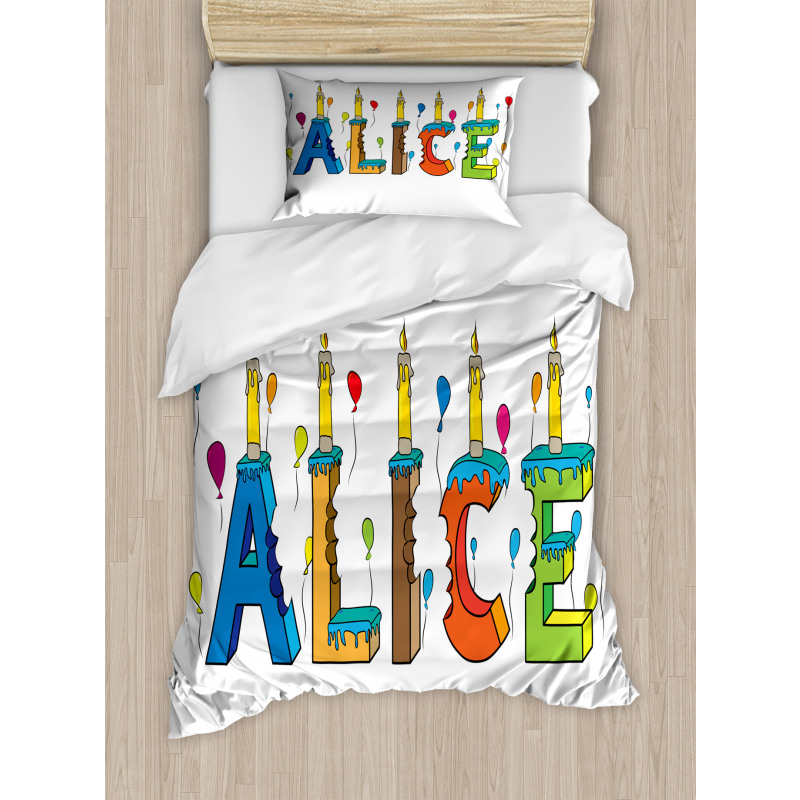 Colorful Girl Name Design Duvet Cover Set