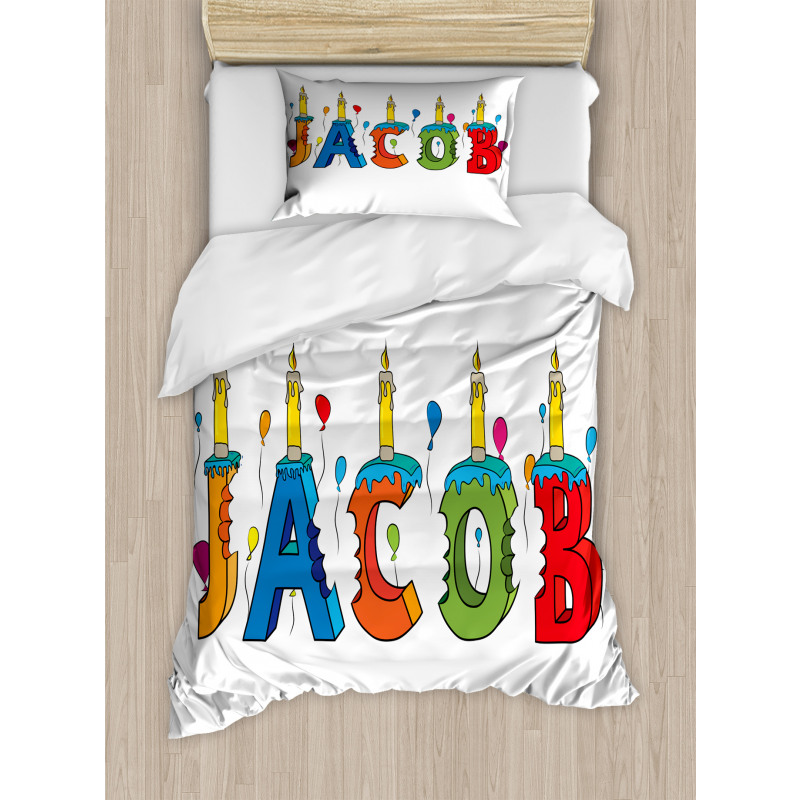 Colorful Name Duvet Cover Set