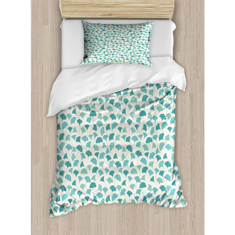 Pastel Ginkgo Leaves Duvet Cover Set