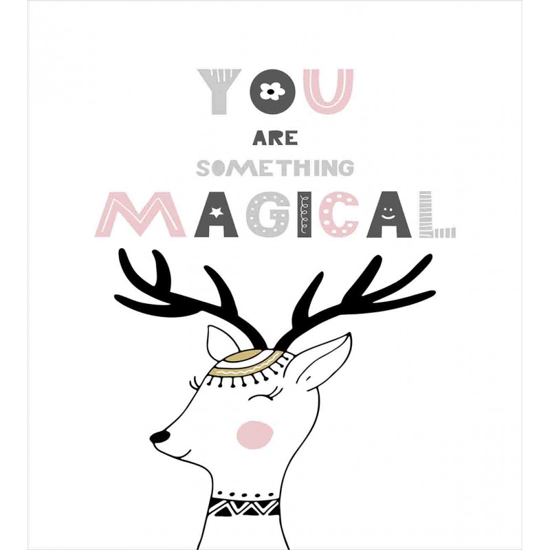 Slogan with Deer Design Duvet Cover Set