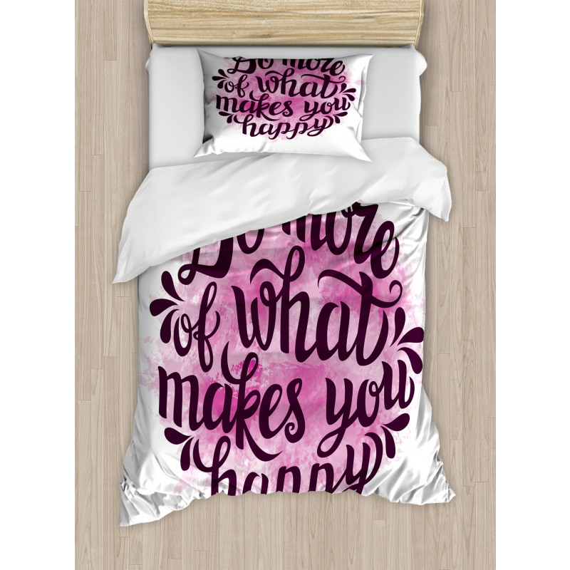 Watercolor Brush Slogan Duvet Cover Set