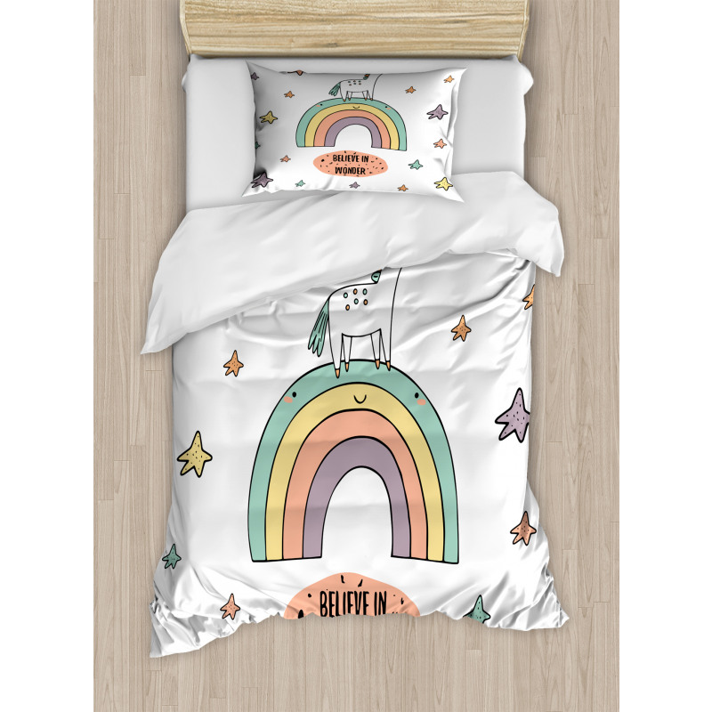 Rainbow Colorful Stars Duvet Cover Set