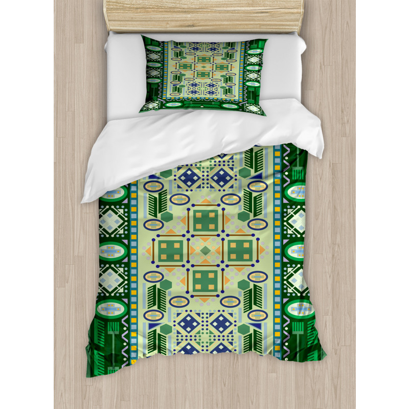 Oriental Shapes Pattern Duvet Cover Set