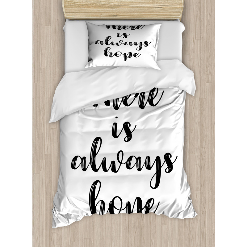 Hand Lettering Slogan Duvet Cover Set