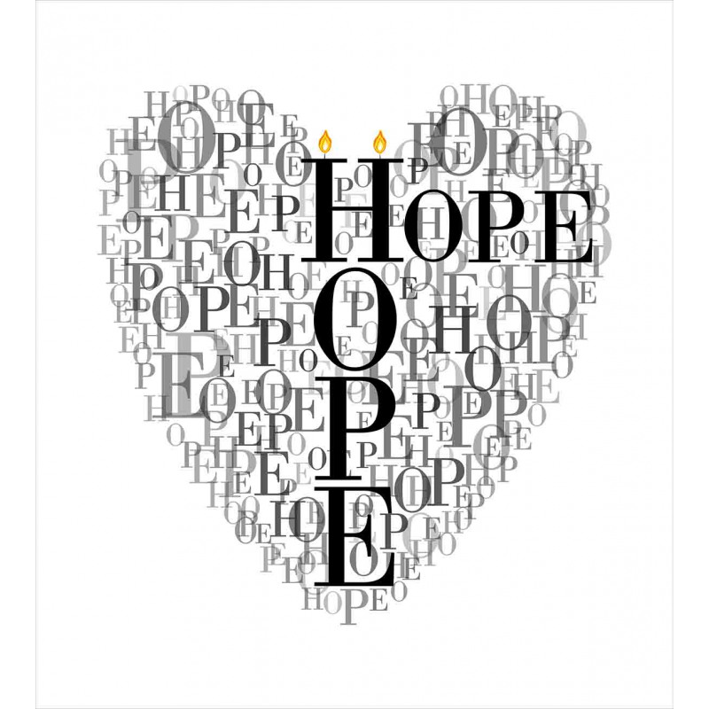 Heart Shaped Hope Word Duvet Cover Set