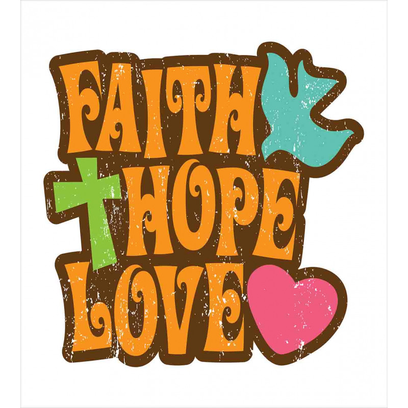 Grunge Faith Hope Words Duvet Cover Set