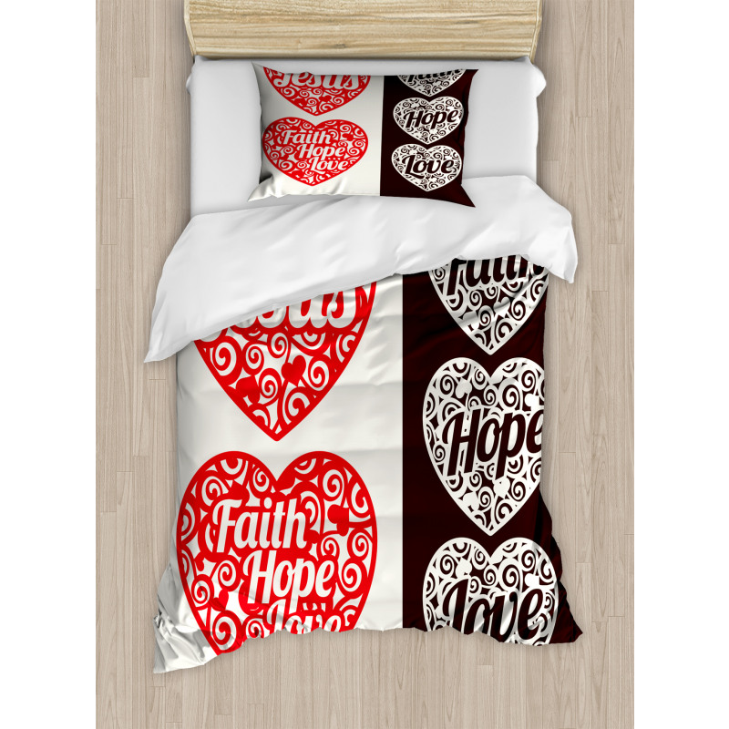 Hearts Swirls and Curves Duvet Cover Set