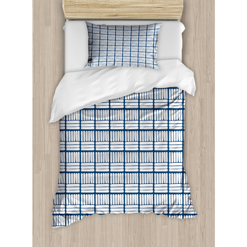 Hand Drawn Delft Stripes Duvet Cover Set