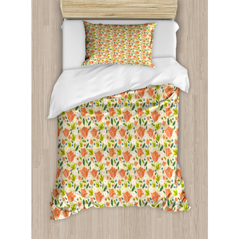 Colorful Spring Tulips Duvet Cover Set