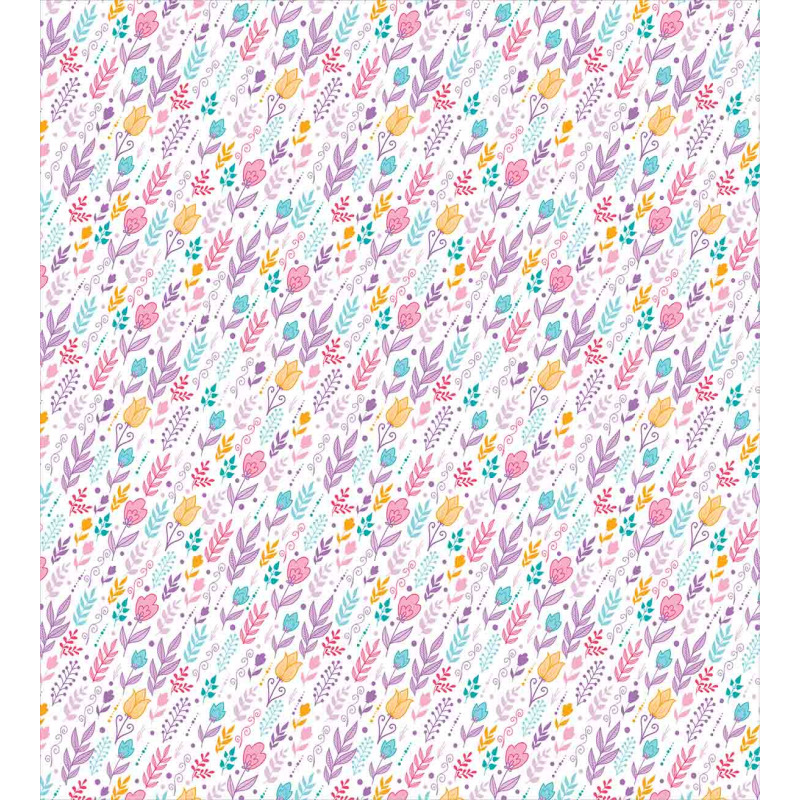 Doodle Tulip Field Dots Duvet Cover Set