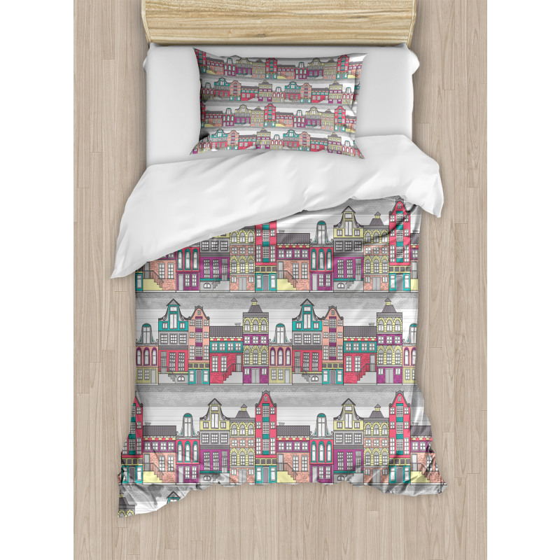 Amsterdam Sketch Houses Duvet Cover Set