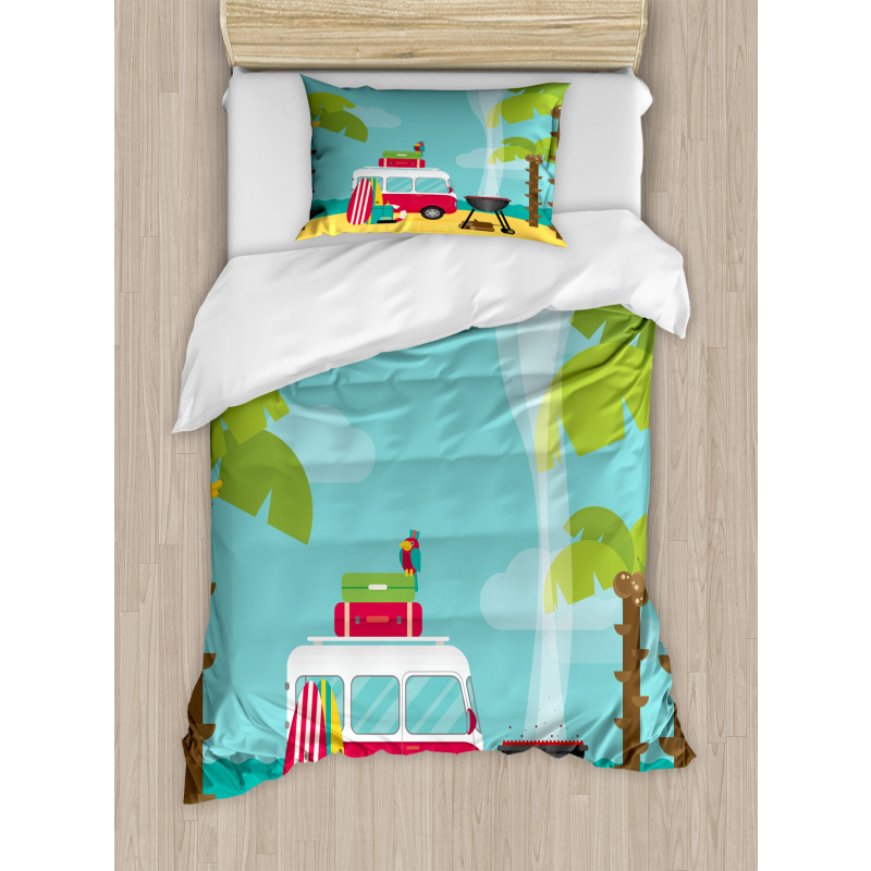 Caravan Camping Beach Duvet Cover Set