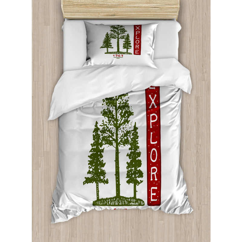 Coniferous Tree Sketch Duvet Cover Set