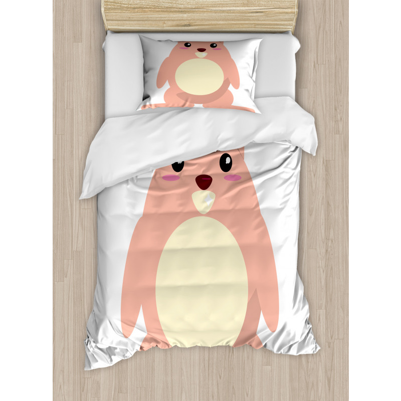 Beaver Kawaii Cartoon Duvet Cover Set