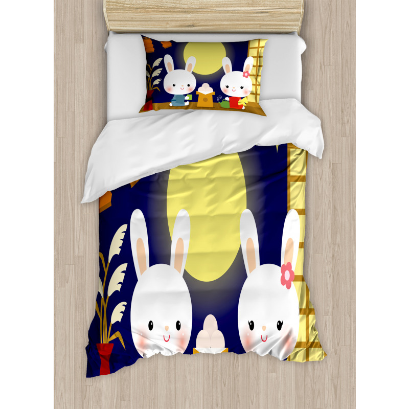 Tsukimi Festival Bunnies Duvet Cover Set