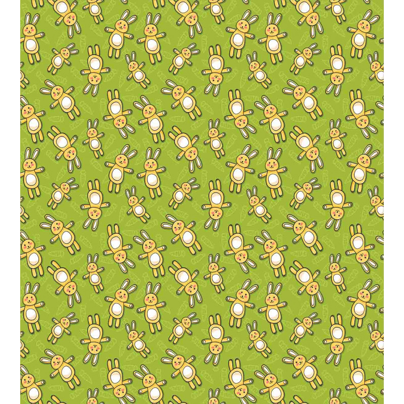 Rabbits Carrots on Green Duvet Cover Set
