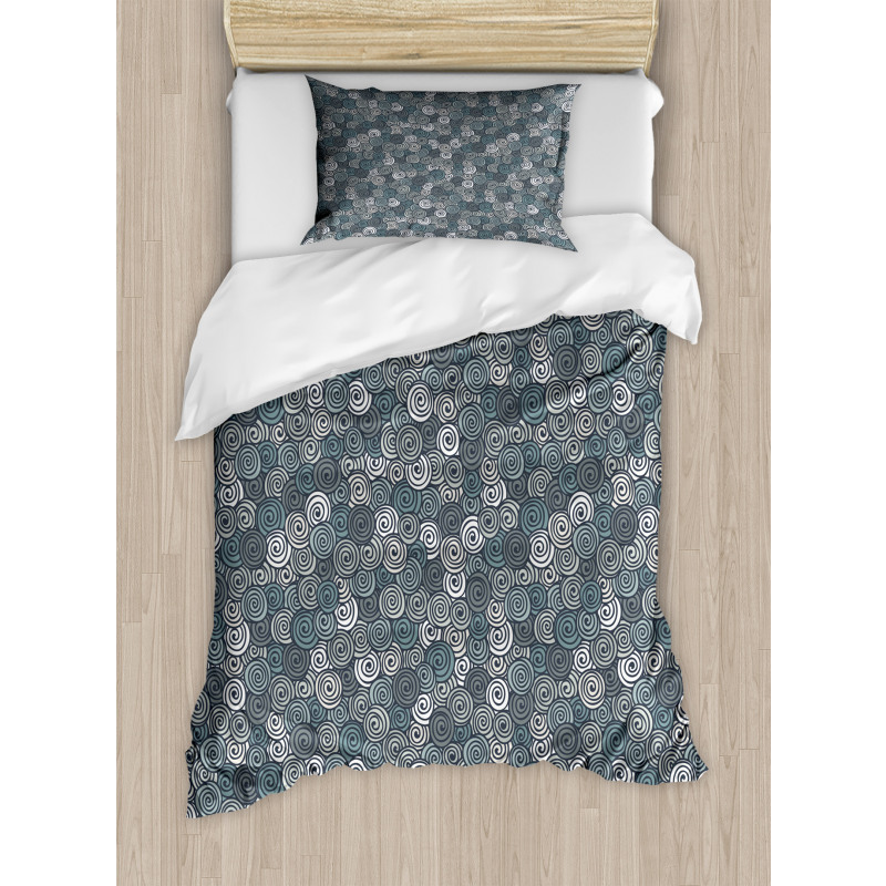 Sketch Style Spirals Duvet Cover Set