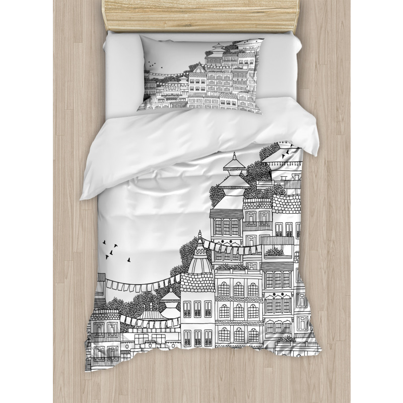 Doodle Style Kathmandu Duvet Cover Set