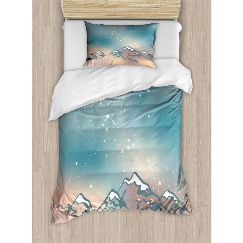 Milky Way and Himalayas Duvet Cover Set