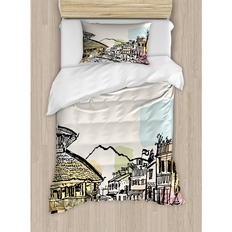 Building of Durbar Square Duvet Cover Set