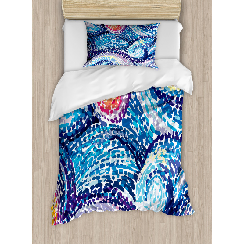 Doodle Wavy Lines Duvet Cover Set