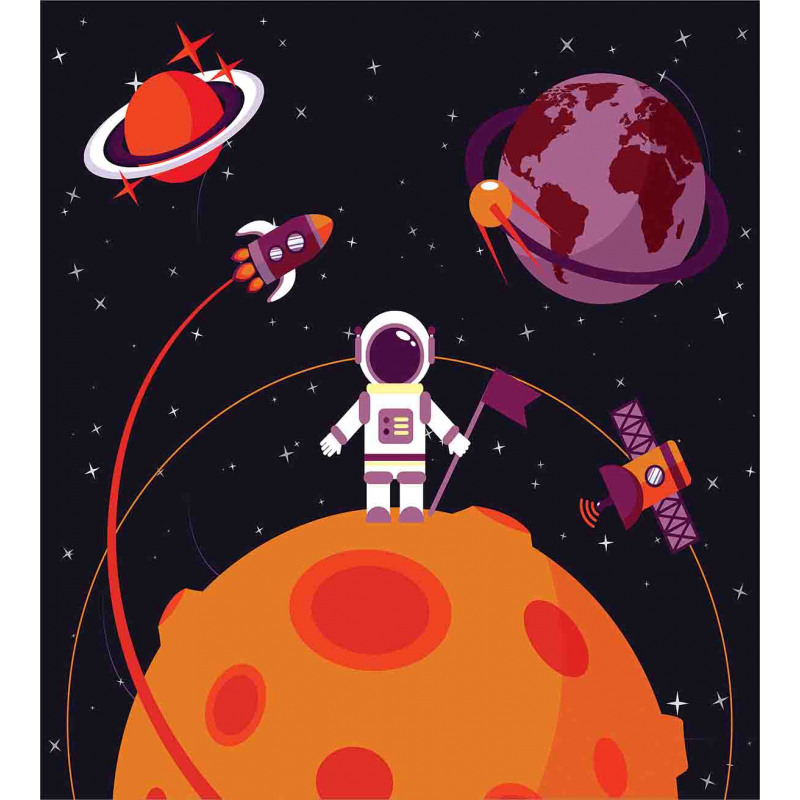 Astronaut Moon Rockets Duvet Cover Set