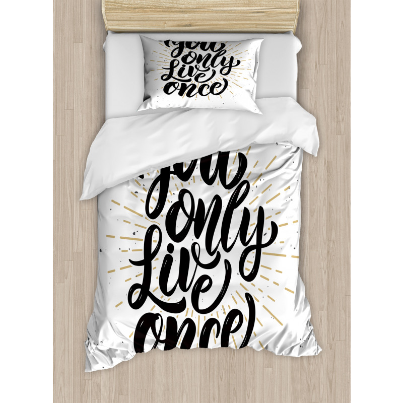 Hand Drawn Popular Words Duvet Cover Set