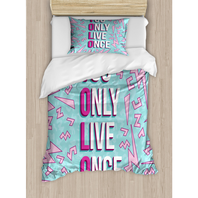 Abstract Shapes and Words Duvet Cover Set