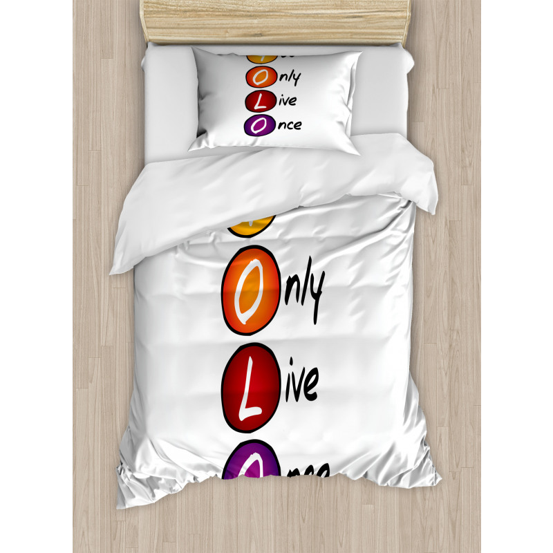 Colorful Circles Acronym Duvet Cover Set