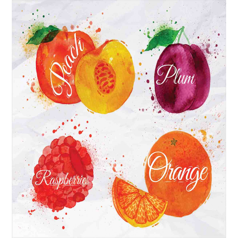 Peach Raspberry and Plum Duvet Cover Set