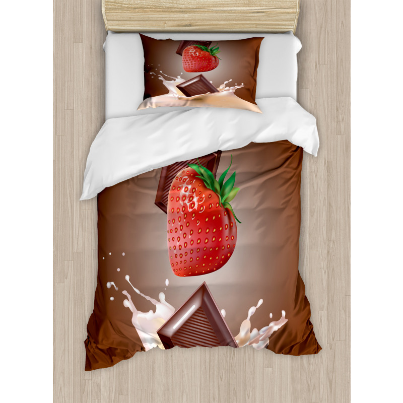Strawberry Chocolate Duvet Cover Set