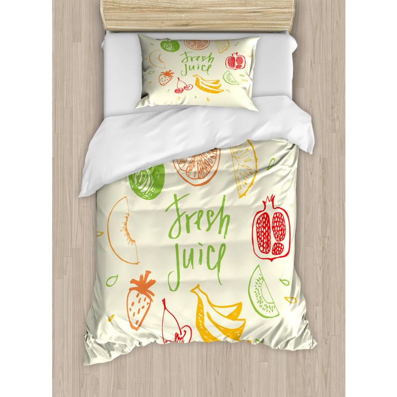 Pomegranate Peach Lime Duvet Cover Set