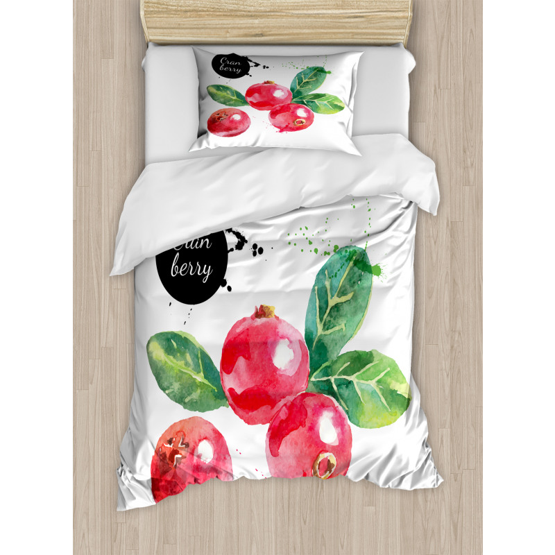 Aquarelle Cranberries Duvet Cover Set