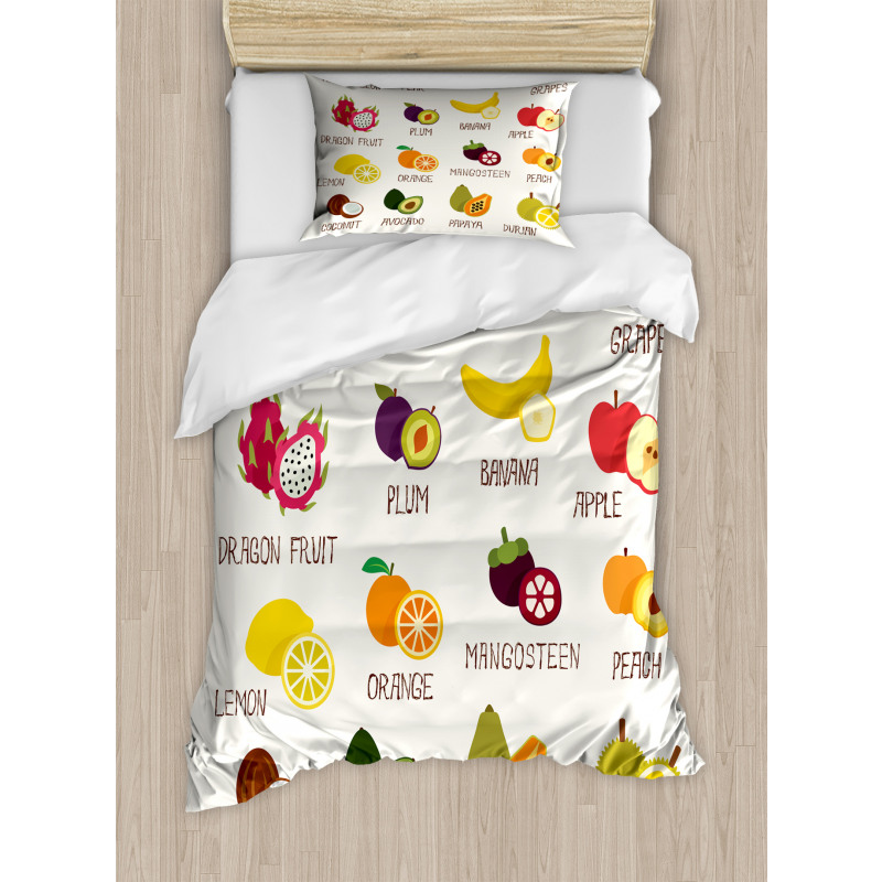 Apple Orange Coconut Duvet Cover Set