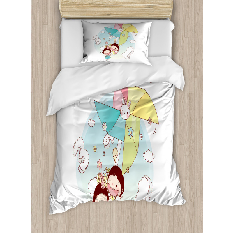 Happy Kids Playing Duvet Cover Set