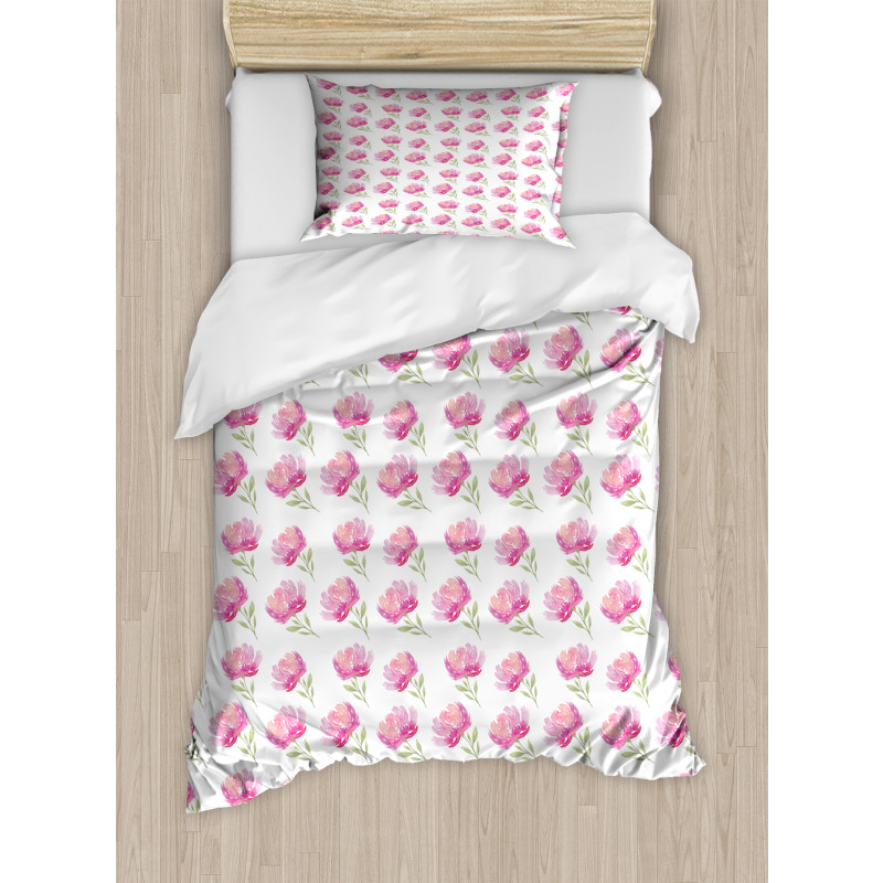 Pink Peony Garden Duvet Cover Set