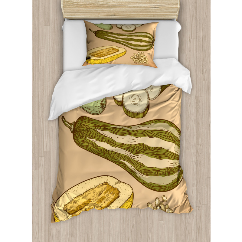 Zucchini Slices Duvet Cover Set