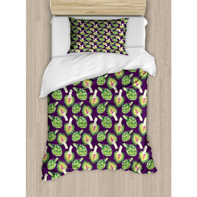 Artichokes Purple Duvet Cover Set