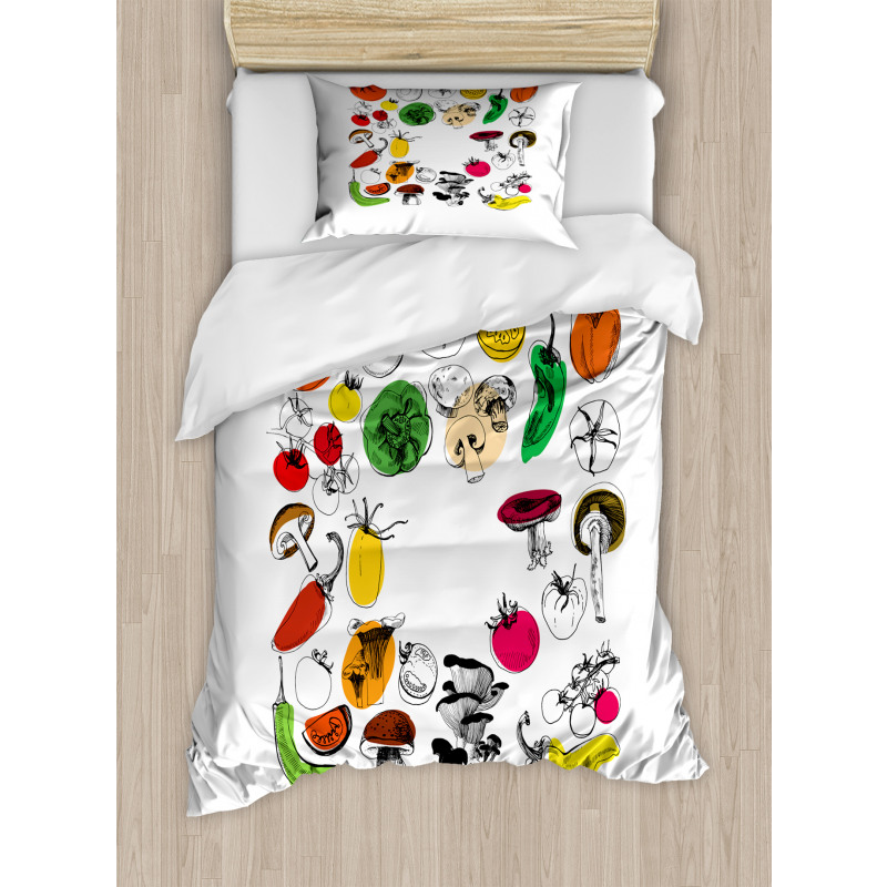 Doodle Food Artwork Duvet Cover Set