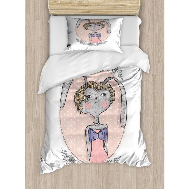 Bunny Portrait Duvet Cover Set