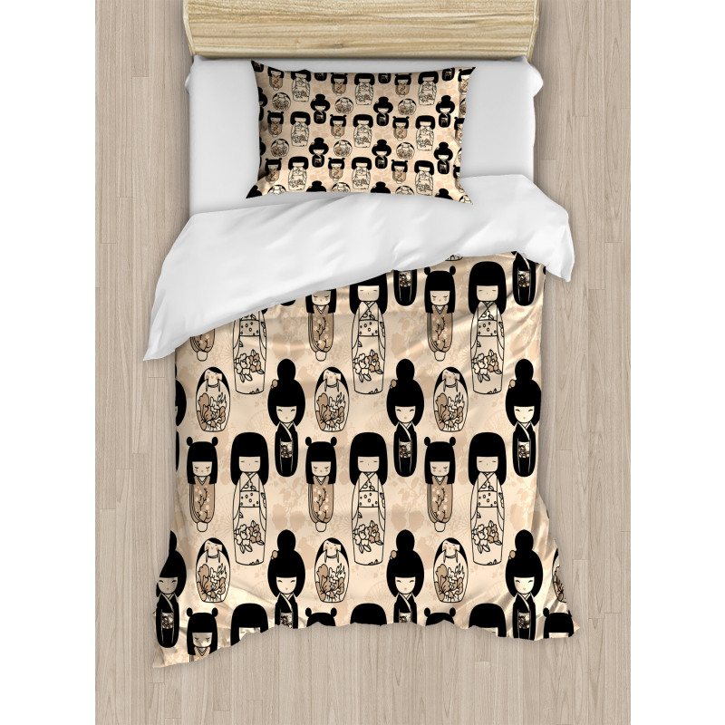 Little Kokeshi Dolls Duvet Cover Set