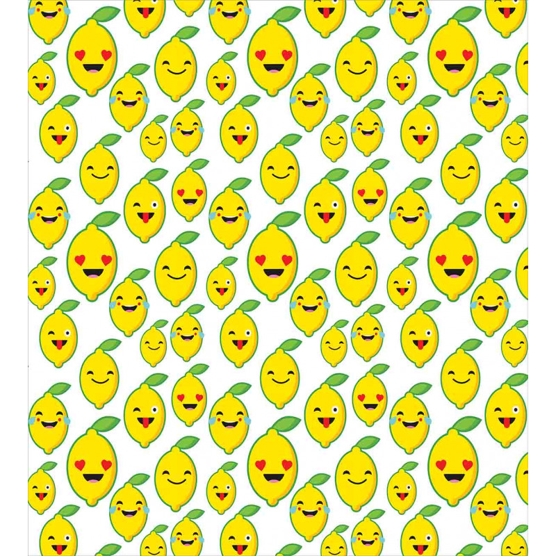 Cartoon Lemon Emoticons Duvet Cover Set