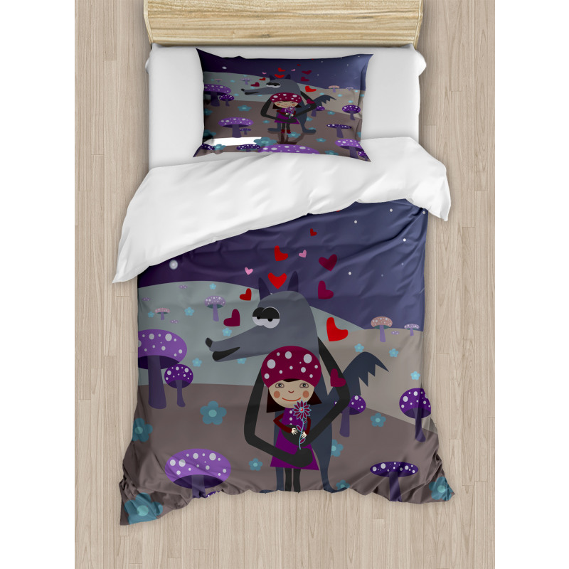 Red Riding Hood and Wolf Duvet Cover Set