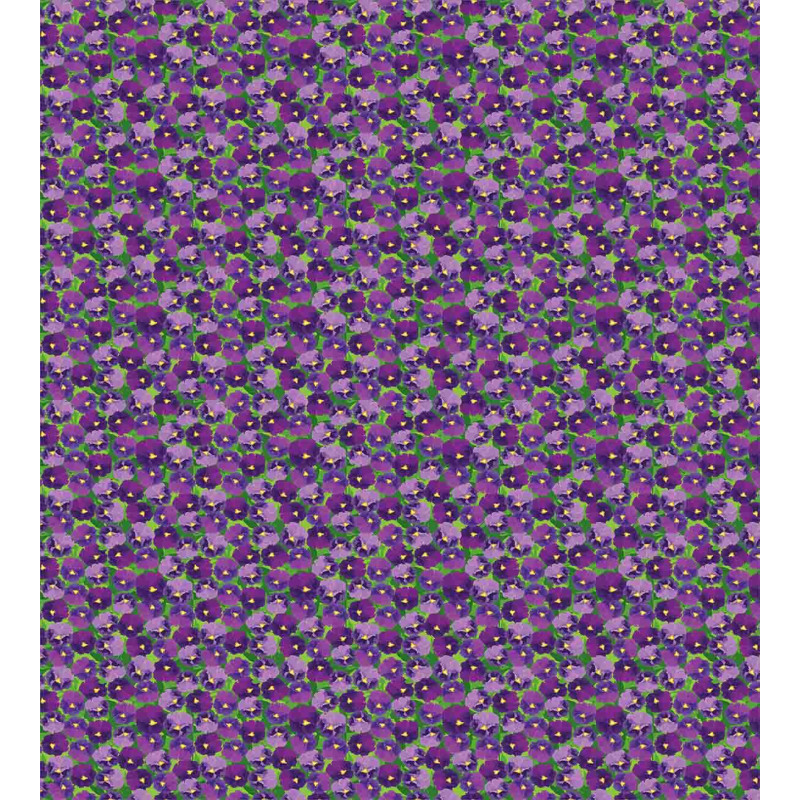 Green Field with Pansy Duvet Cover Set