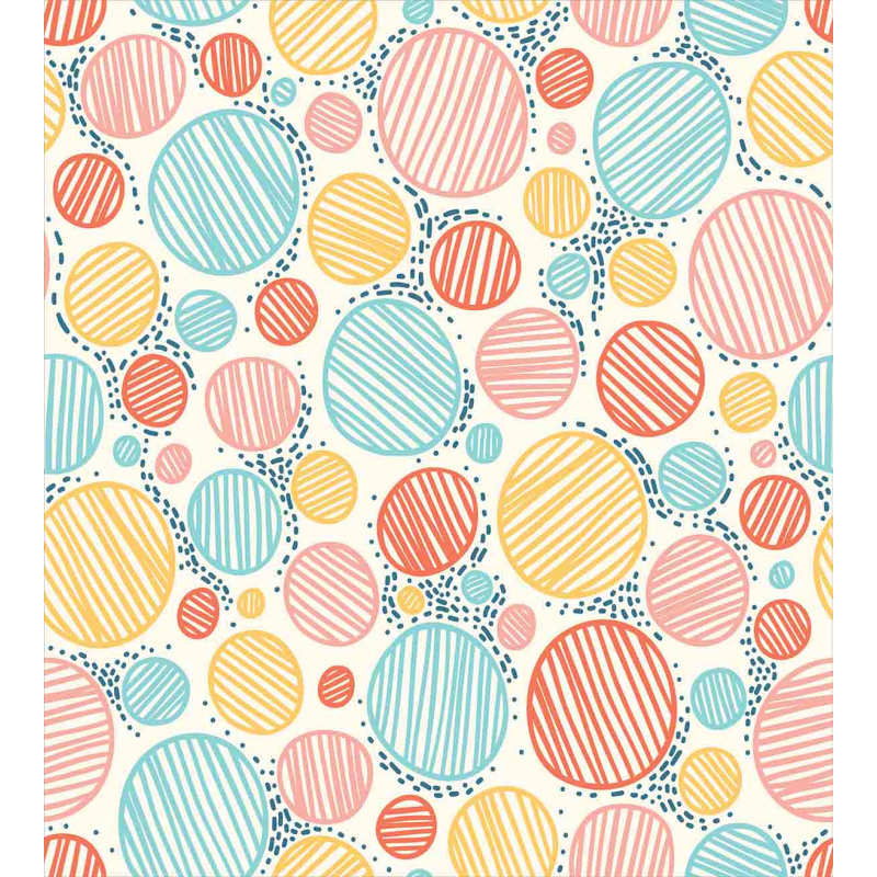 Striped Circles Pastel Duvet Cover Set